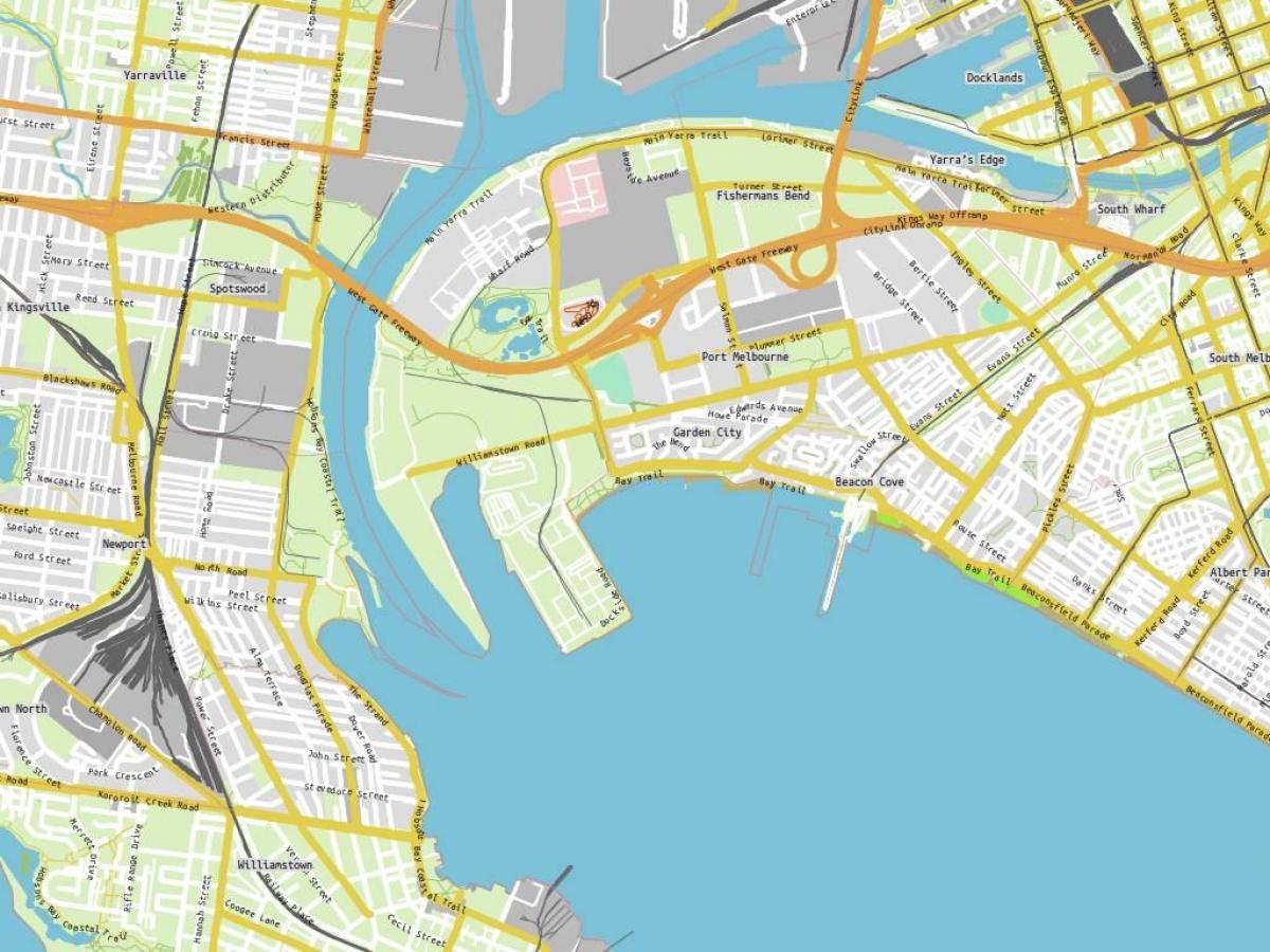 zemljevid port Melbourne