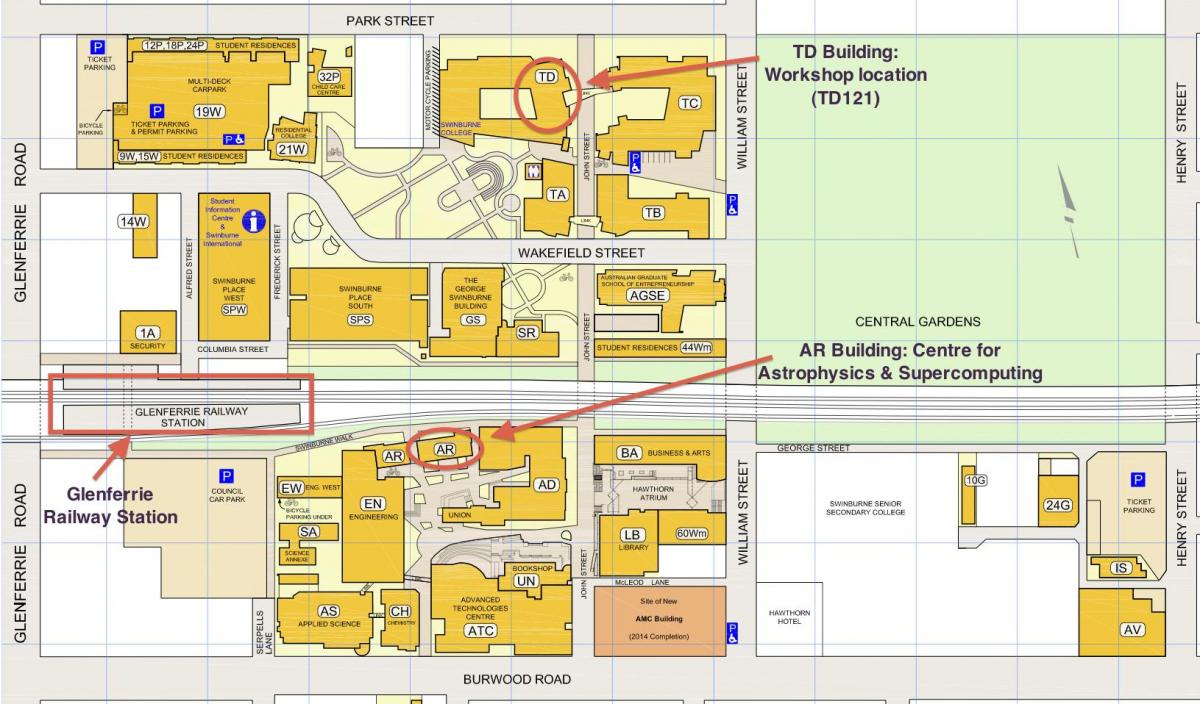 zemljevid Swinburne kampus