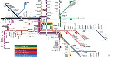 Železniške postaje zemljevid Melbourne