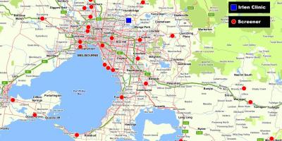 Zemljevid večjo Melbourne