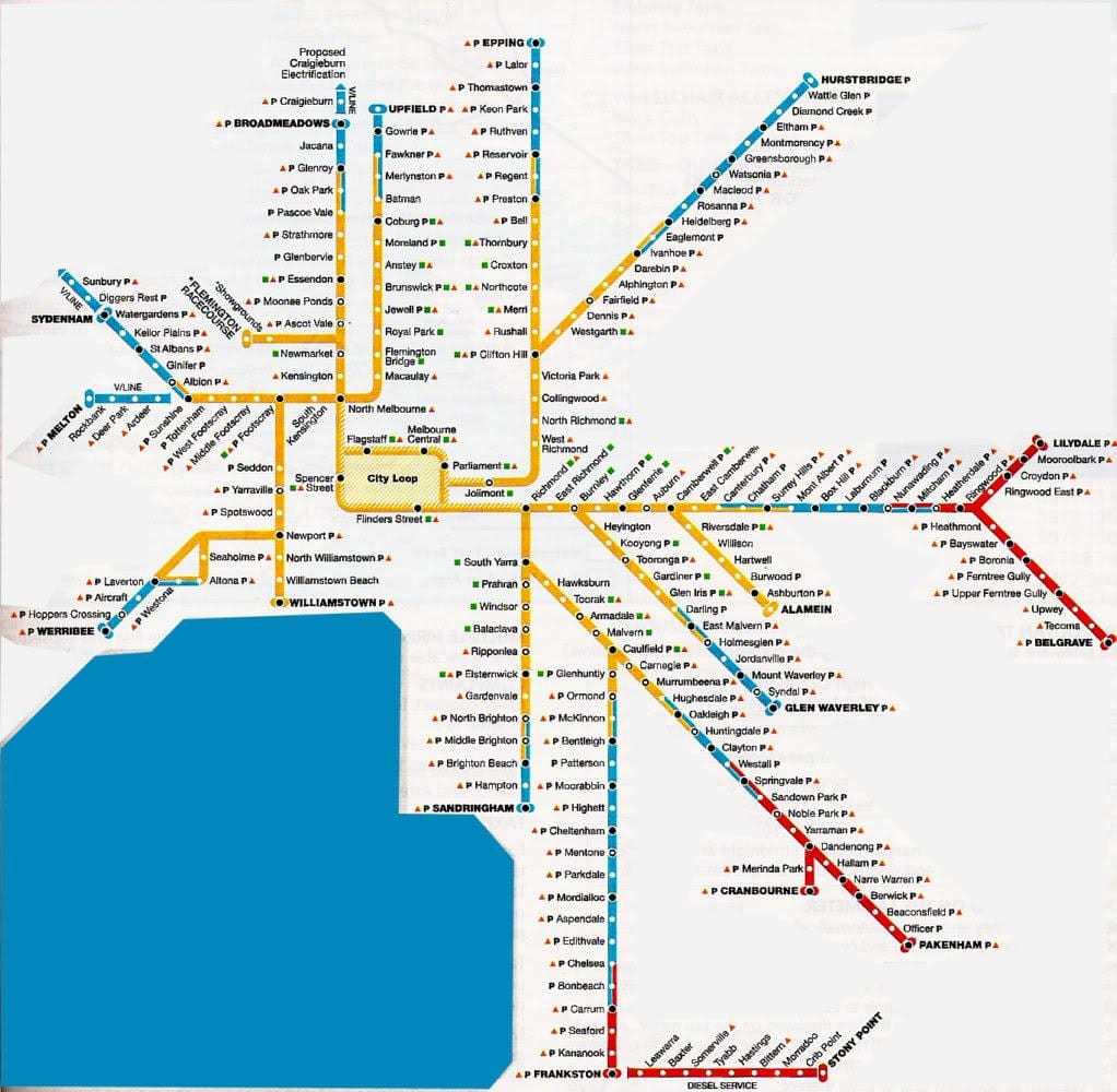 Melbourne metropolitansko območje zemljevid