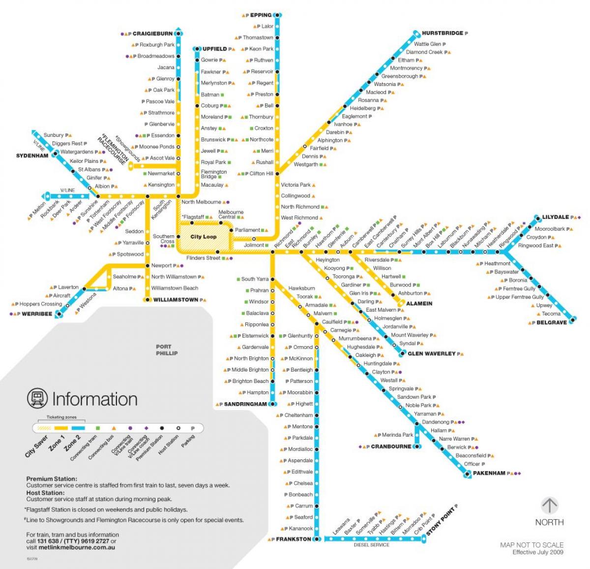 metro Melbourne zemljevid