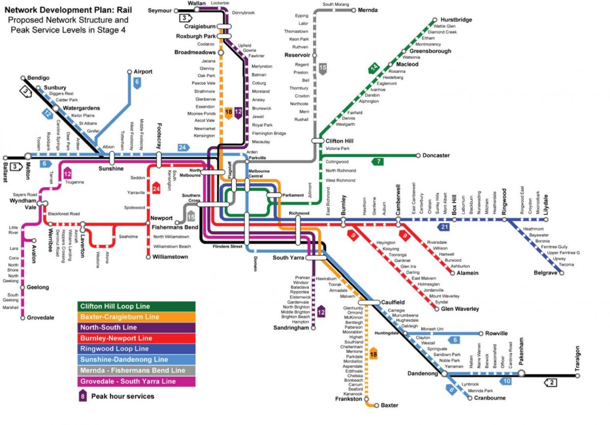 metro zemljevid Melbourne