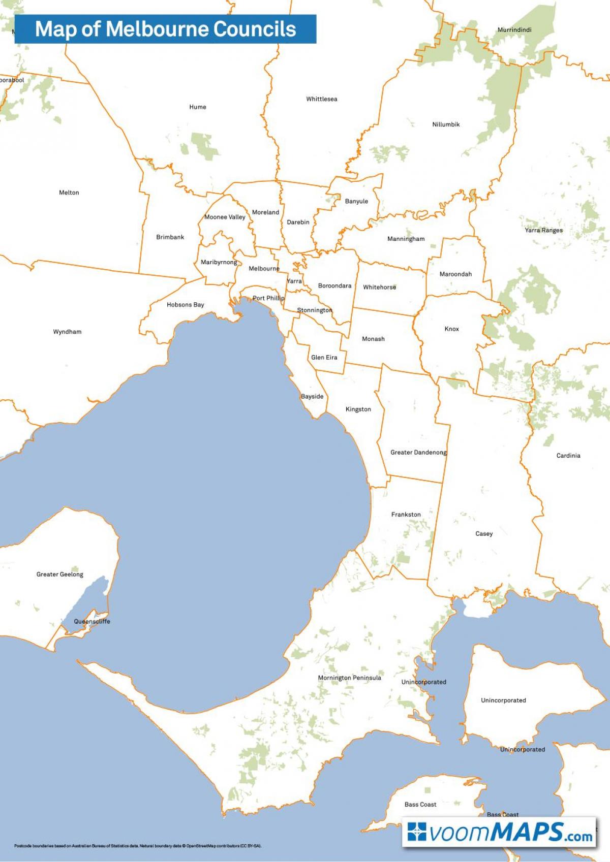 zemljevid Melbourne svetov