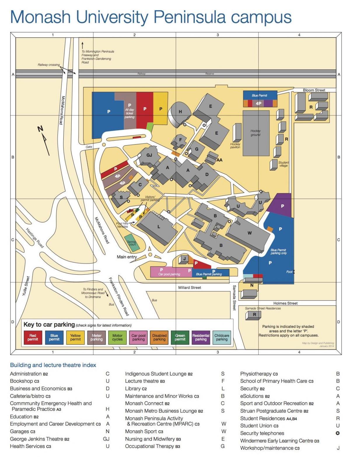 Monash university campus zemljevid