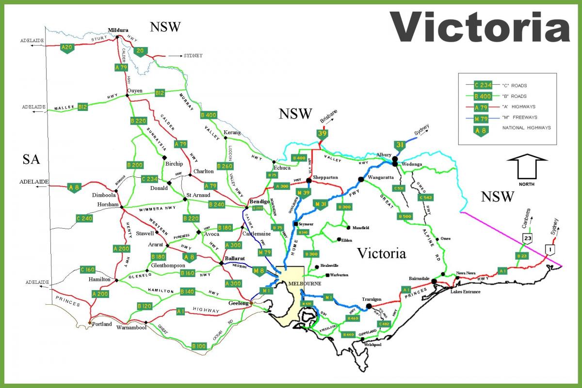 zemljevid Victoria Australia