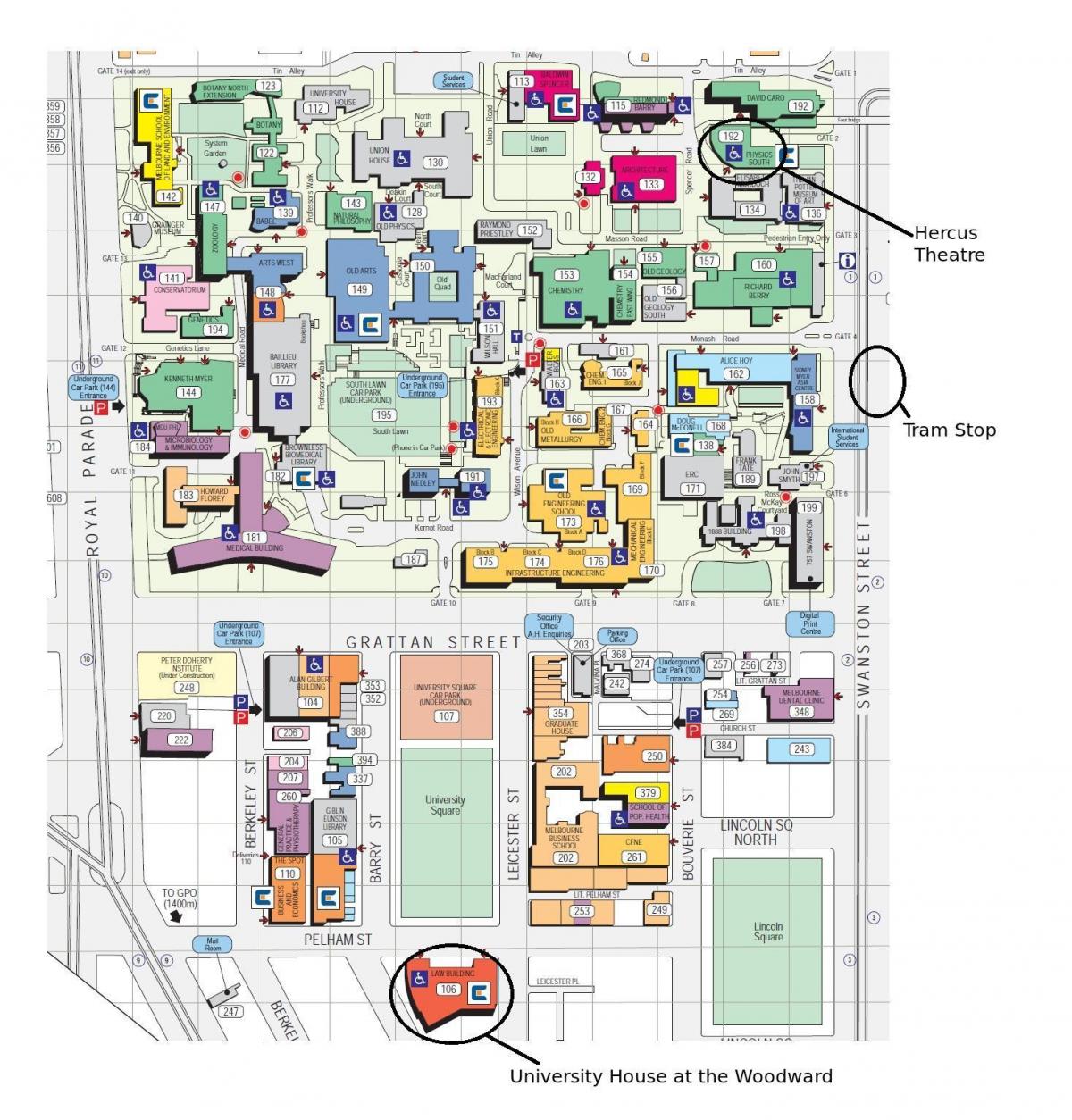 Victoria univerzitetni kampus zemljevid