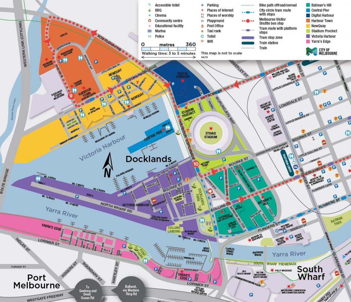 docklands zemljevid Melbourne