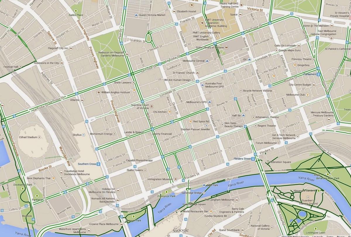 Melbourne zemljevid cbd