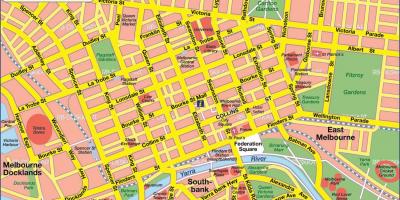 Zemljevid Melbourne mesto