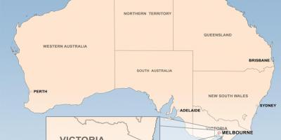 Zemljevid Melbourne Avstralija