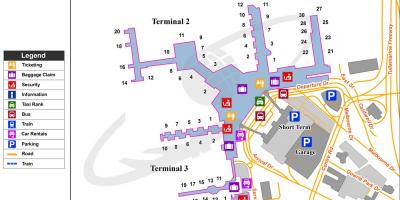 Zemljevid letališča Melbourne terminali