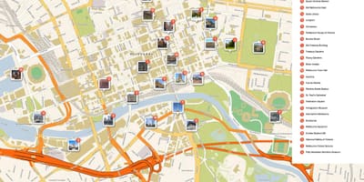 Melbourne turistični zemljevid