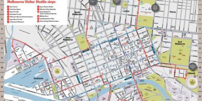 Melbourne mestnih znamenitosti na zemljevidu