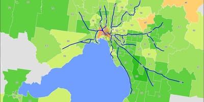 Zemljevid Melbourne cbd